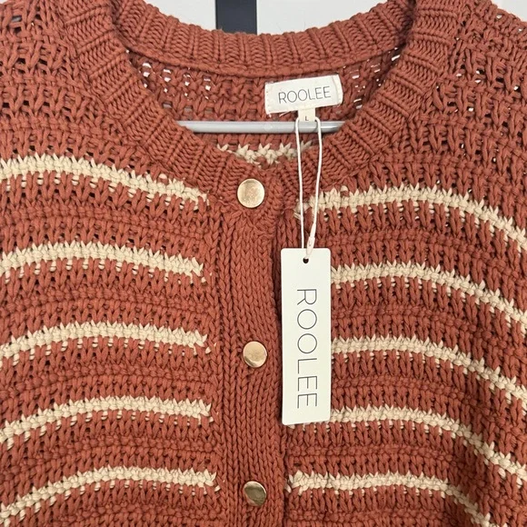 ROOLEE - Girl Like You Stripe Sweater Cardigan L - Picture 3 of 4